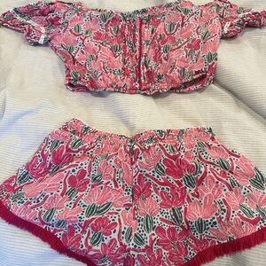 Floral Off-Shoulder Top and Shorts Set